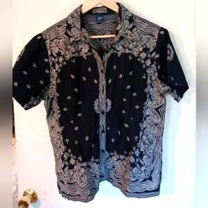Shaver Lake Handkerchief Bandana Shirt‎ Sz. XL Cotton